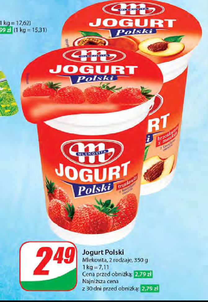 Jogurt brzoskwinia z marakują Mlekovita jogurt polski promocja