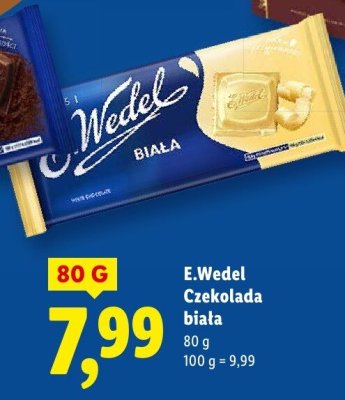 Czekolada E.Wedel Czekolada biała promocja w Lidl