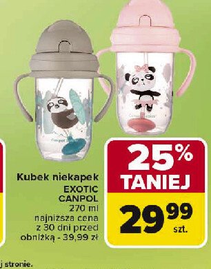 Kubek niekapek 270 ml exotic szary Canpol babies promocja w Carrefour