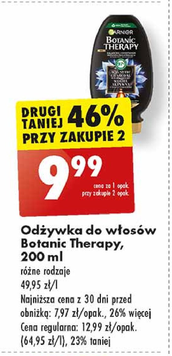 Odżywka do włosów magnetic charcoal Garnier botanic therapy promocja