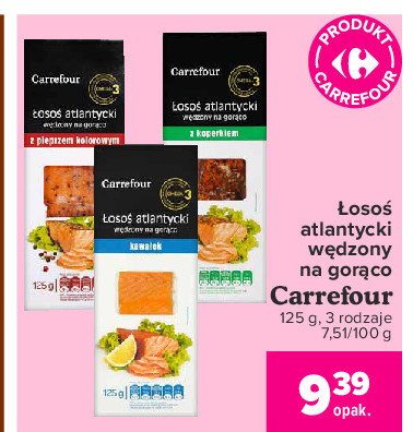 Łosoś atlantycki wędzony na gorąco Carrefour promocja