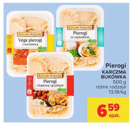 Pierogi z soczewicą Karczma bukówka promocja w Wafelek