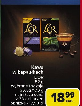 Kawa w kapsułkach hazlenut L'or promocja w Carrefour