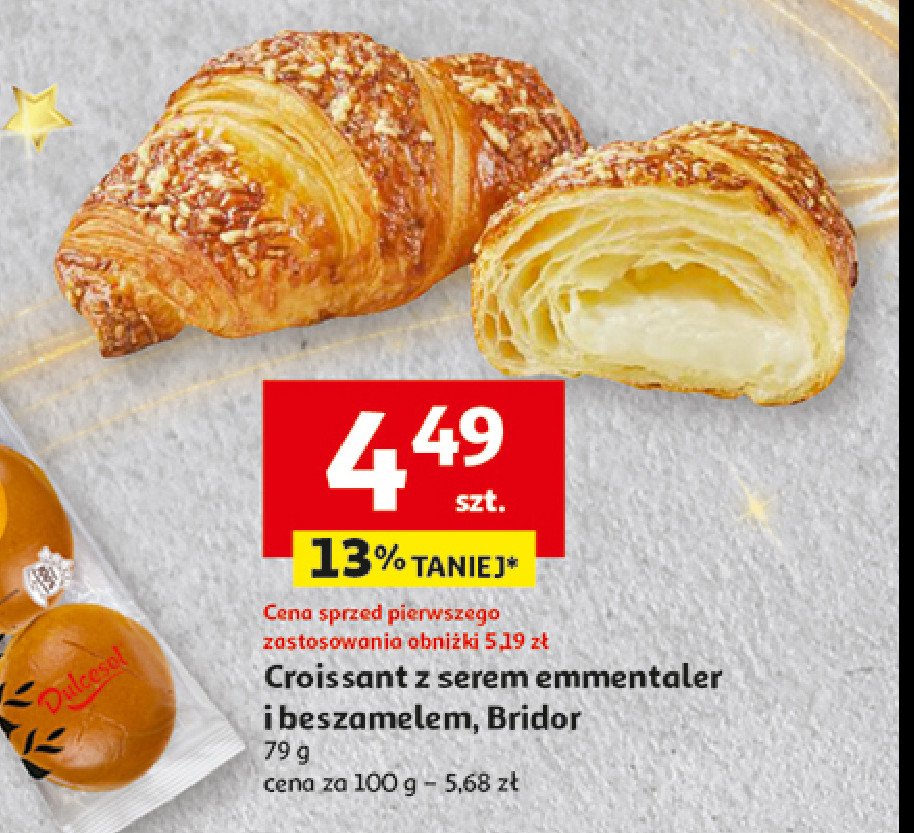 Croissant z serem emmentaler i beszamelem Bridor promocja w Auchan