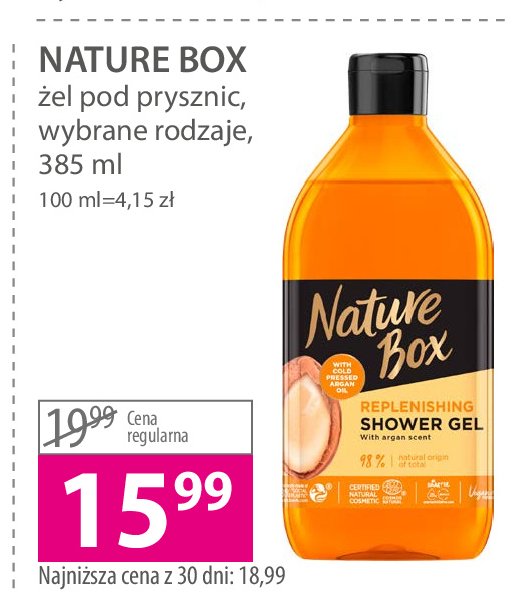 Żel pod prysznic argan oil Nature box promocja