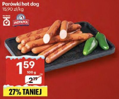 Parówki hot dog Indykpol promocja w Delikatesy Centrum