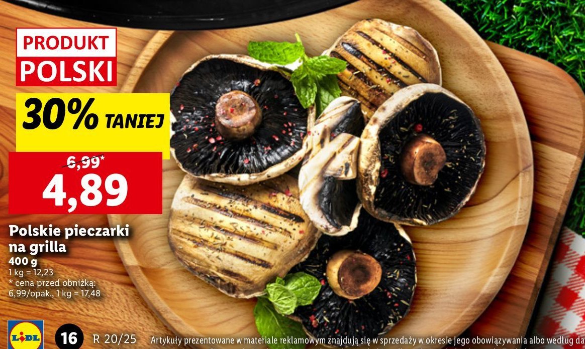 Pieczarki grillowe promocja w Lidl