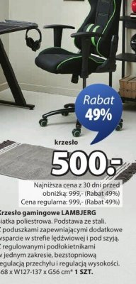 Krzesło gamingowe LAMBJÆRG promocja w Jysk