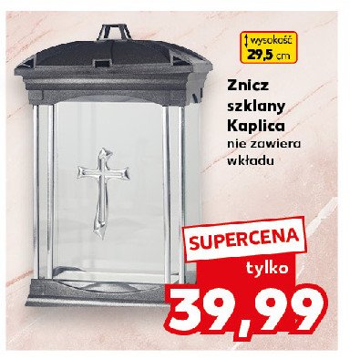 Znicz szklany kaplica 29.5 cm promocja w Kaufland