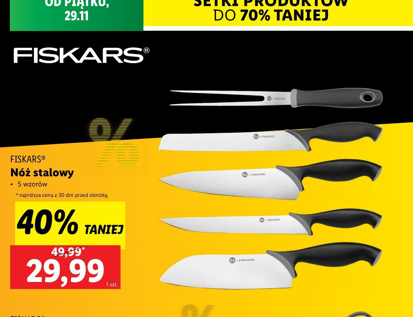 Nóź szefa kuchni Fiskars promocja