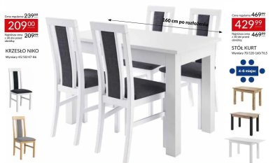 Krzesło NIKO wymiary 45/50/47-86 Abra Meble promocja w Abra Meble