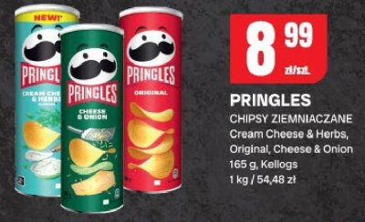 Chipsy ziemniaczane Pringles Cream Cheese & Herbs, Original, Cheese & Onion promocja w Chorten