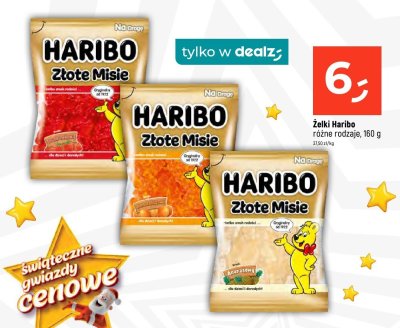 Żelki Haribo Złote Misie różne rodzaje 160 g promocja w Dealz