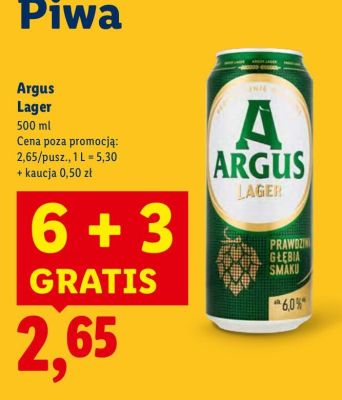 Piwo Argus Lager promocja w Lidl