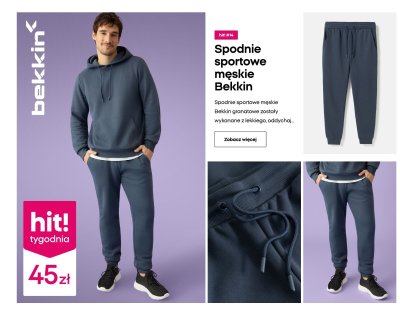 Spodnie sportowe męskie Bekkin promocja w Pepco