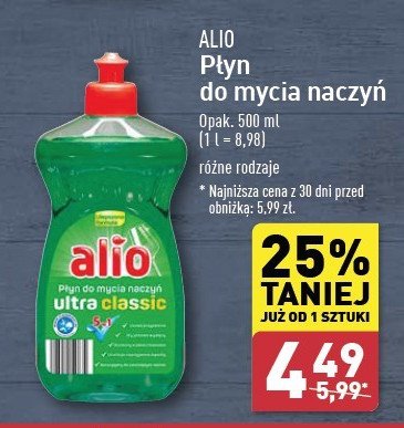 Płyn do mycia naczyń ultra classic Alio promocja