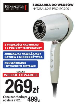 Suszarka do włosów HYDRALUXE PRO EC9001 promocja w RTV EURO AGD