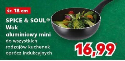 Wok aluminiowy mini SPICE & SOUL® do wszystkich rodzajów kuchenek oprócz indukcyjnych promocja w Kaufland