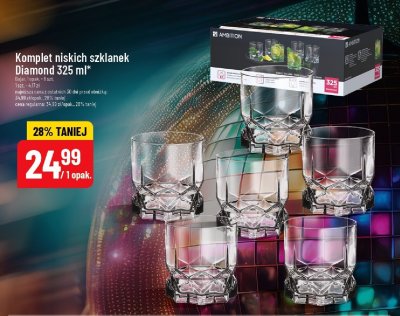 Komplet niskich szklanek Diamond 325 ml Ambition promocja w POLOmarket
