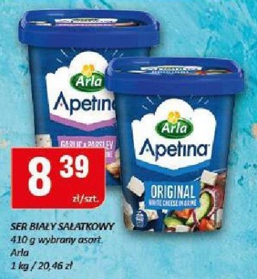 Ser biały Salatkowy Arla Apetina 410g promocja w Chorten