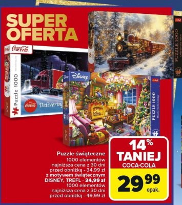 Puzzle świąteczne z motywem świątecznym Disney, Trefl promocja w Carrefour Market