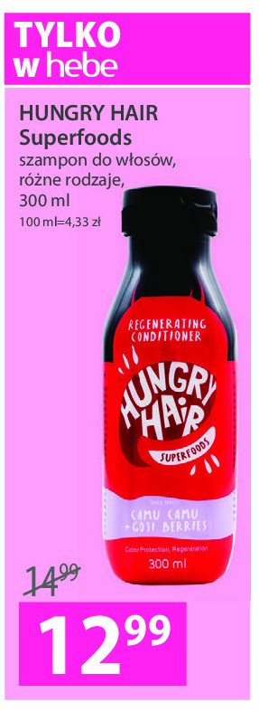 Szampon do włosów camu camu + acai berry Hungry hair superfoods promocja