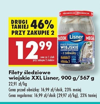 Filety śledziowe wiejskie w oleju z cebulką Lisner promocja