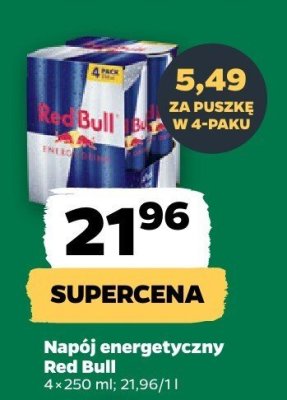 Napój energetyczny Red Bull 4-pack promocja w Netto