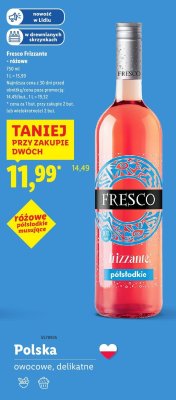 Wino Fresco Frizzante różowe półsłodkie 750 ml promocja