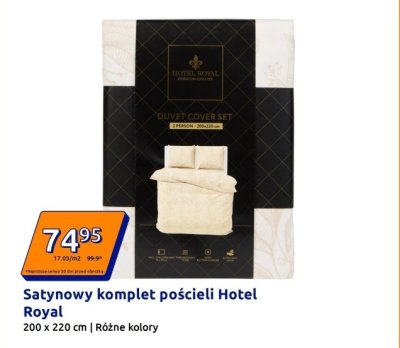 Satynowy komplet pościeli Hotel Royal promocja w Action