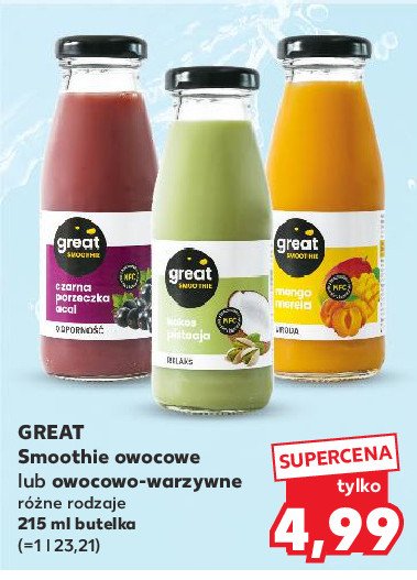 Smoothie czarna porzeczka acai GREAT promocja w Kaufland