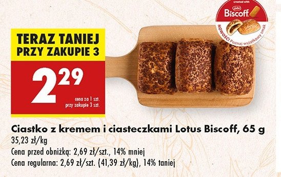 Ciastko z kremem i ciasteczkami Lotus biscoff promocja