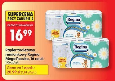Papier toaletowy rumiankowy Regina Rumianek 16 rolek promocja w Biedronka