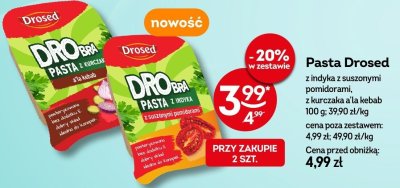 Pasta Drosed z indyka z suszonymi pomidorami, z kurczaka a la kebab promocja w Żabka