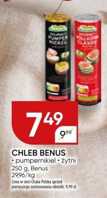 Chleb Benus pumpernikl żytni Benus promocja w Chata Polska