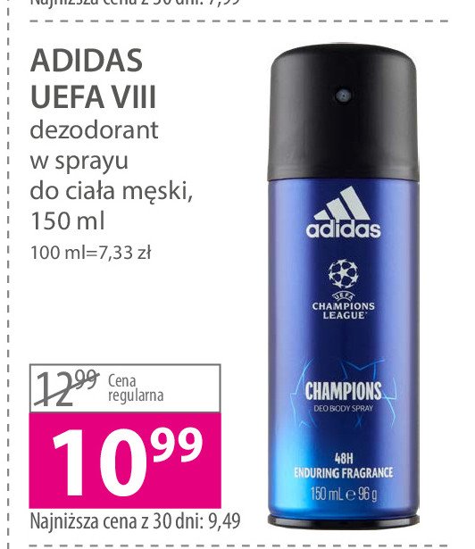 Dezodorant Adidas men champions league champions edition Adidas cosmetics promocja
