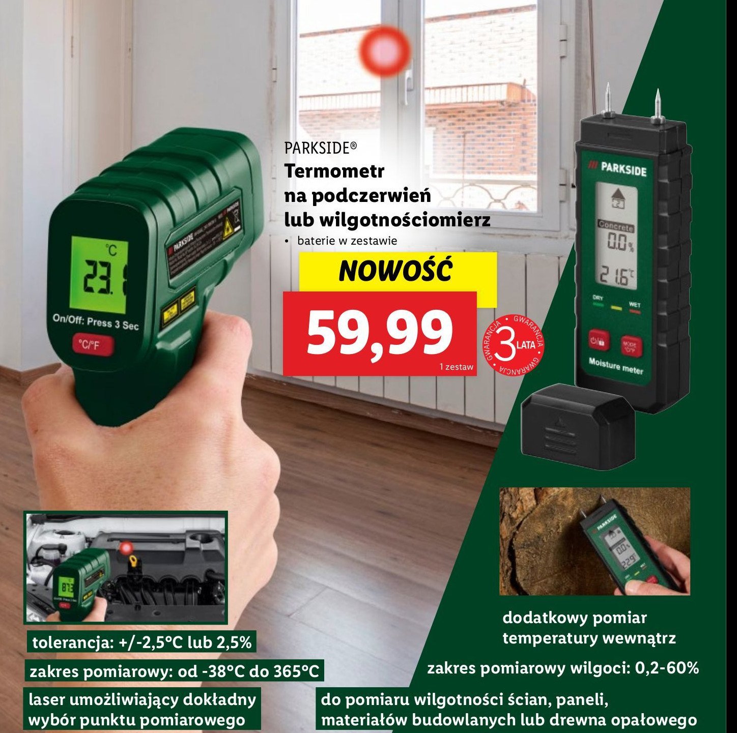 Termometr na podczerwień Parkside promocja