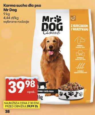 Karma sucha dla psa Mr Dog 9 kg wybrane rodzaje promocja w Delikatesy Centrum