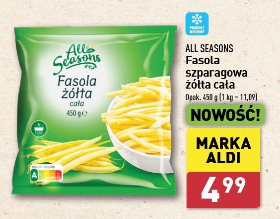 Fasolka szparagowa żółta i zielona All seasons promocja w Aldi