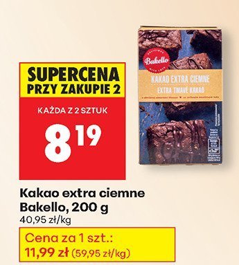 Kakao extra ciemne Bakello, 200 g promocja w Biedronka