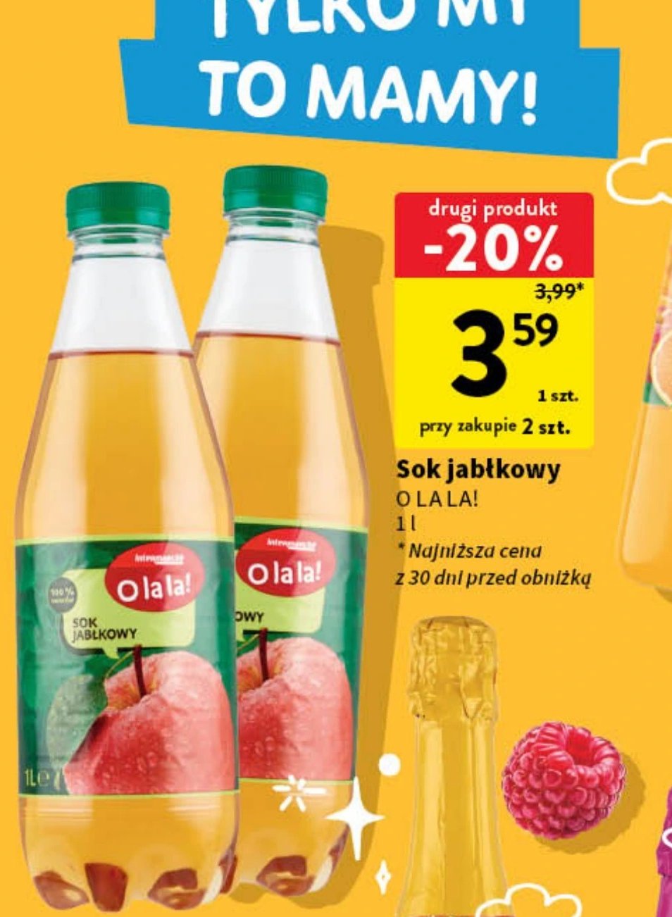 Sok jabłkowy O la la! promocja w Intermarche