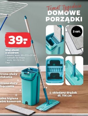 Mop płaski z wiadrem 2 szt. promocja w Netto