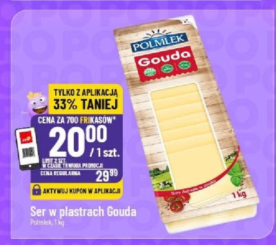 Ser w plastrach Gouda Polmlek promocja w POLOmarket