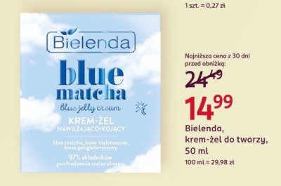 Krem-żel do twarzy Bielenda, blue matcha, 50 ml promocja w Rossmann