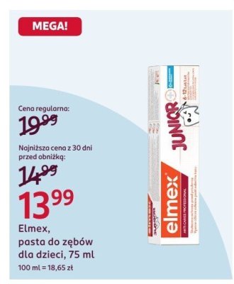 Pasta do zębów dla dzieci, 75 ml promocja w Rossmann