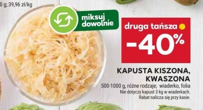 Kapusta kiszona, kwaszona promocja w Stokrotka