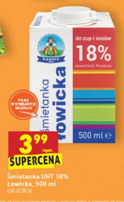 Śmietanka 18 % Łowicka promocja