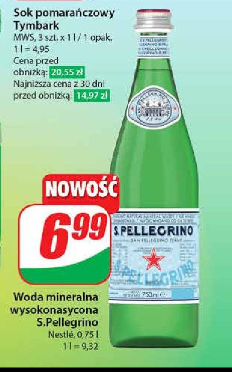 Woda gazowana San pellegrino promocja w Dino