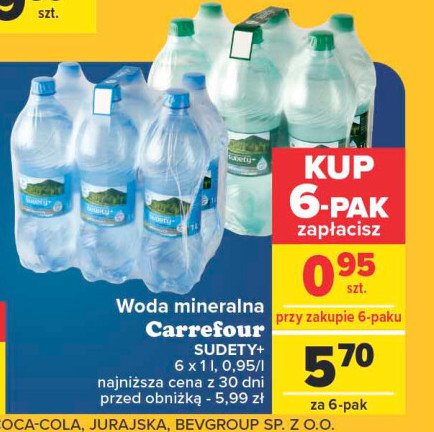 Woda gazowana Carrefour sudety+ promocja