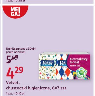 Chusteczki mini Velvet promocja w Rossmann